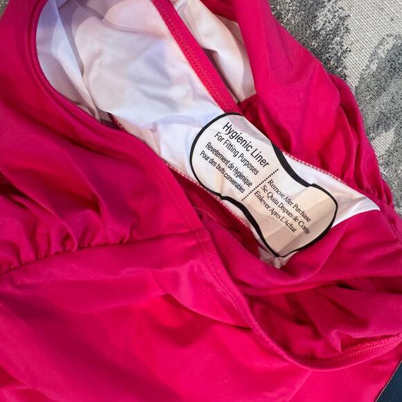 Lauren by Ralph Lauren Ring Swimsuit One Piece Orchid Pink Size 16 NWT - Picture 9 of 13